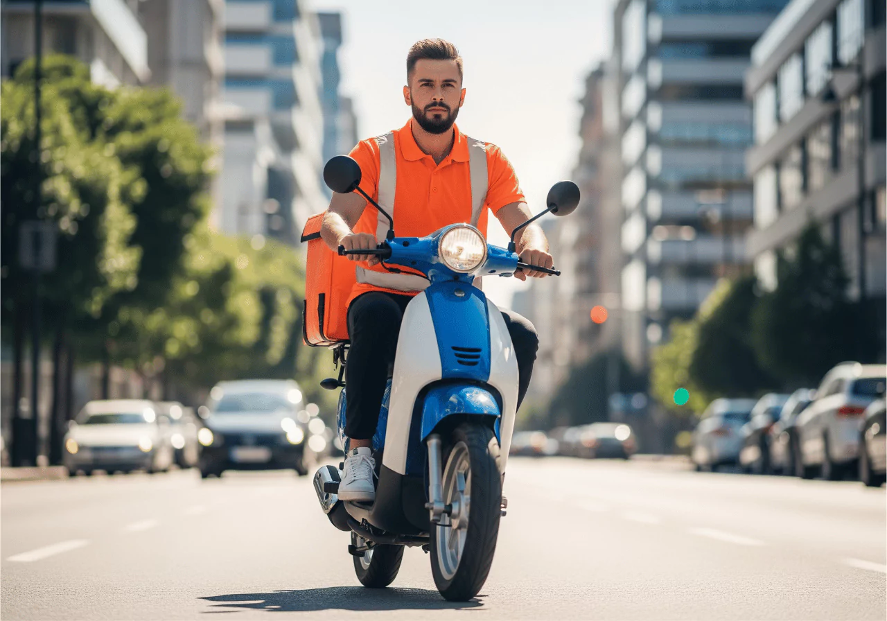 Livreur Allo Awid sur scooter